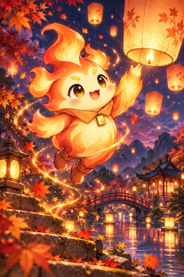燈燈照亮庭園的路