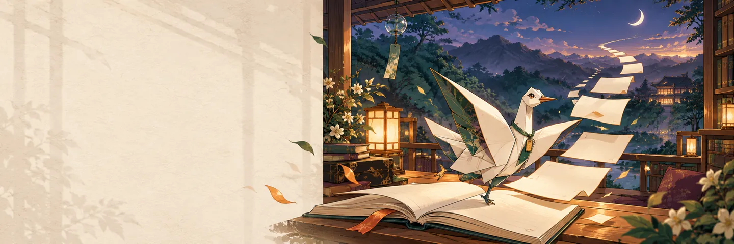 紙鶴在學習室陪你讀書